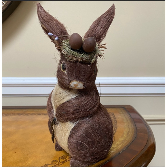 Coconut Hair Brown Easter Bunny Rabbit 11" - Picture 1 of 6